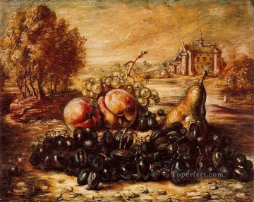 ジョルジョ・デ・キリコ Painting - 黒ブドウ ジョルジョ・デ・キリコ 形而上学的シュルレアリスム